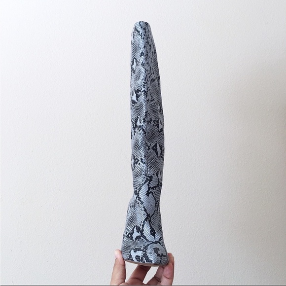 Steve Madden Kinga Blue Snakeskin Boots - Picture 2 of 5